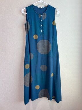 MAX Geometric Print A-line Kurta Midi Dress Blue XS